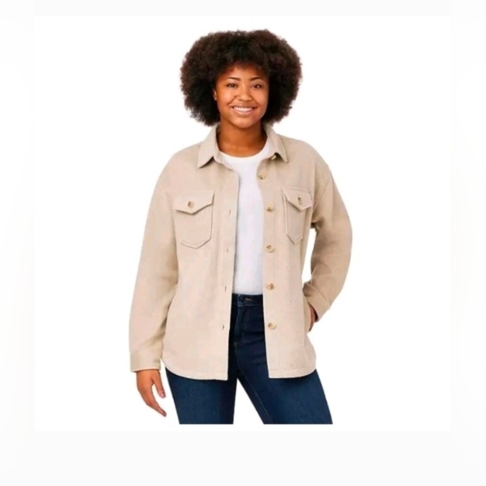 Member's Mark Women's Shacket Toasted Heather Relaxed Fit Side Entry Pockets